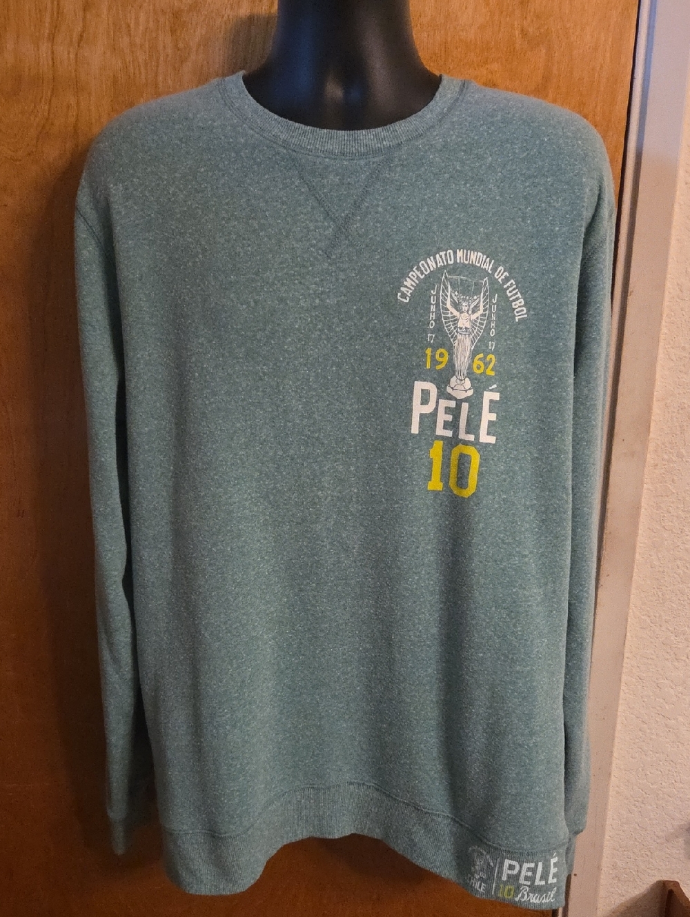 Brasil Sweatshirt Mens Small Green Soccer Pele 10 Roots Of Fight Size Large